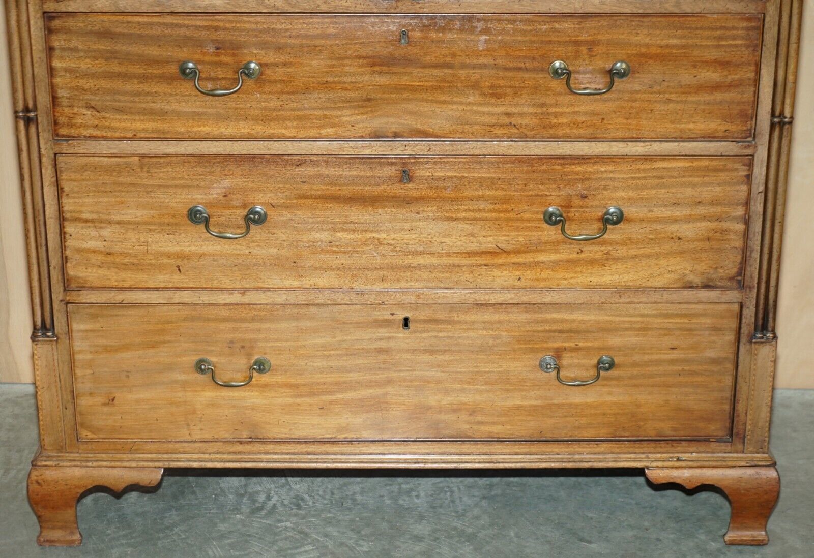 Large Fine Antique Thomas Chippendale Sheraton Revival Mahogany Chest Of Drawers photo vinterior