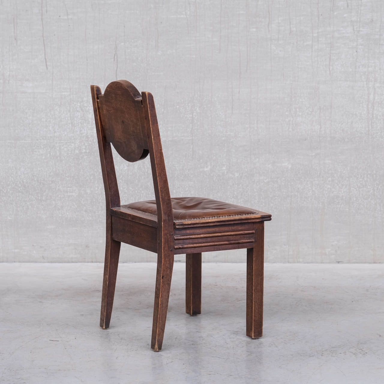 French Deco Oak Dining Chairs In Manner Of Dudouyt (6) photo for sale