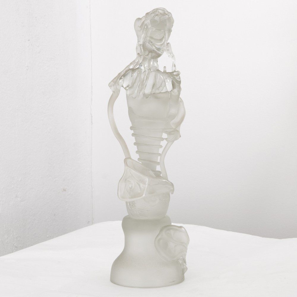 Art Statuette Depicting A Madonna In Artistic Glass By Ion Tamaian photo