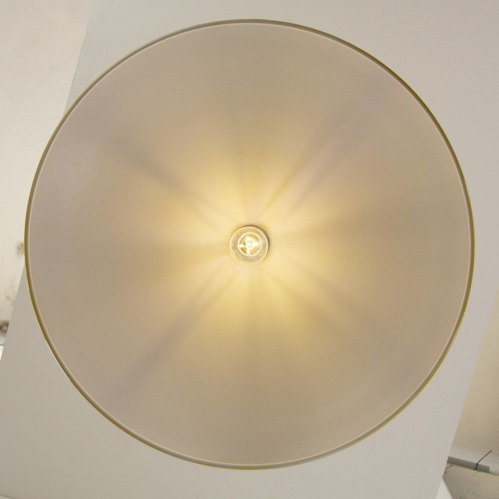 Large Pendant Lamp In Yellow Plastic With White Interior, Italy, 1980s photo vinterior