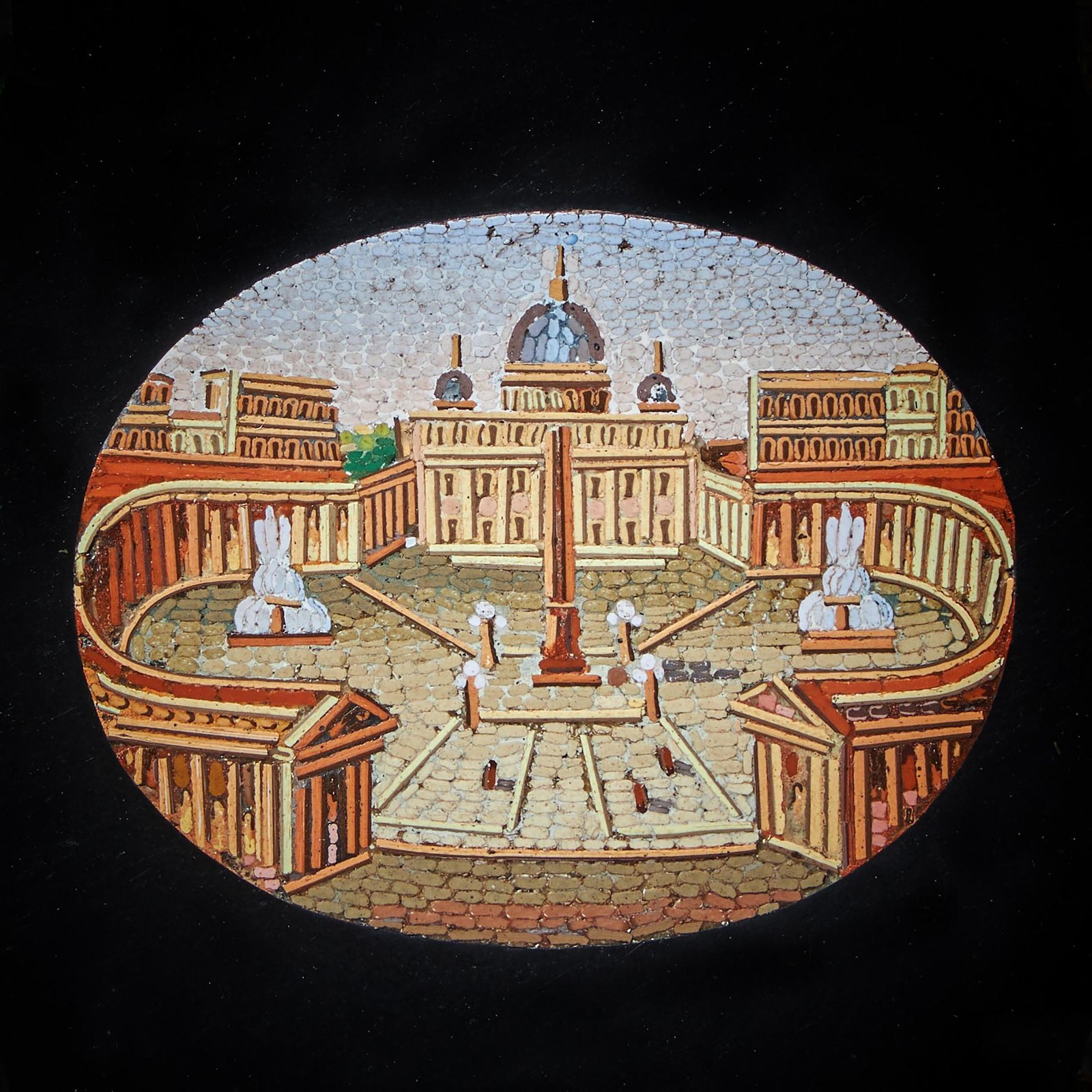19th Century Grand Tour Micro Mosaic Tablet Depicting Italian Architecture photo 3650.0