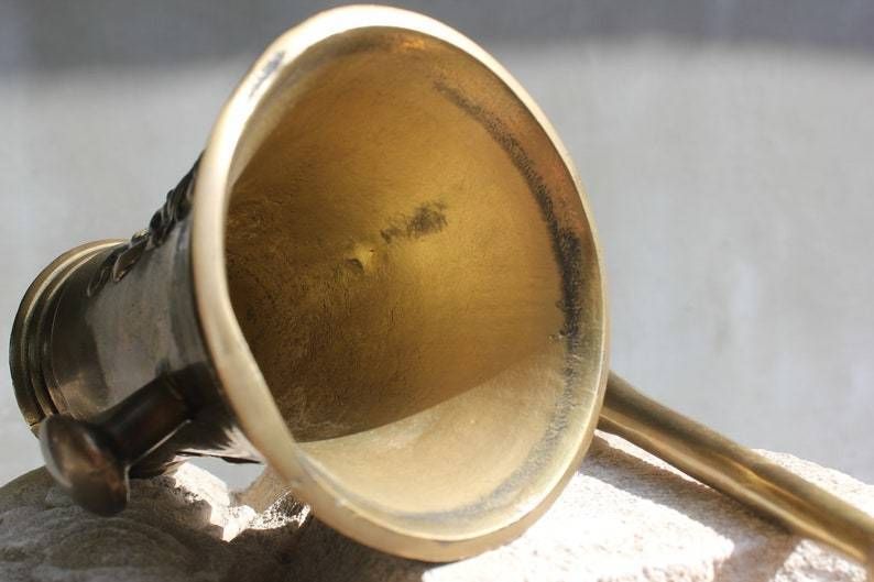 Rare Brass Mortar Solid Spice Hand Grinder And Pestle, Love Cooking Gift, Kitchen Decoration photo buy