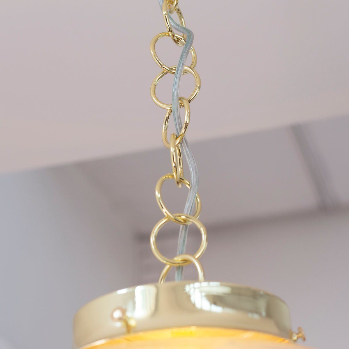 381.0 Suspension Lamp With Sphere And Decoration In White Glass, Italy photo
