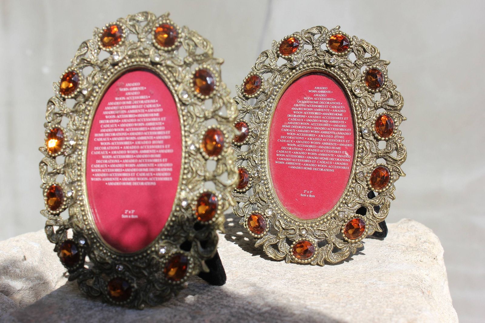 Two Brass Frames Stunning Ornate Photo Frame Adjustable Table Picture Frame Home Office Desk Decor photo furniture