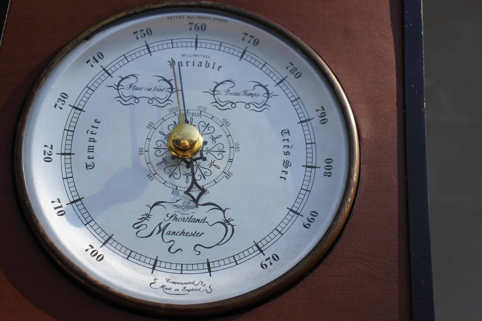 Rare Standing Clock, Portable Thermometer, Barometer With Horse Hoof Stand, Bank Or Office Clock photo vinterior