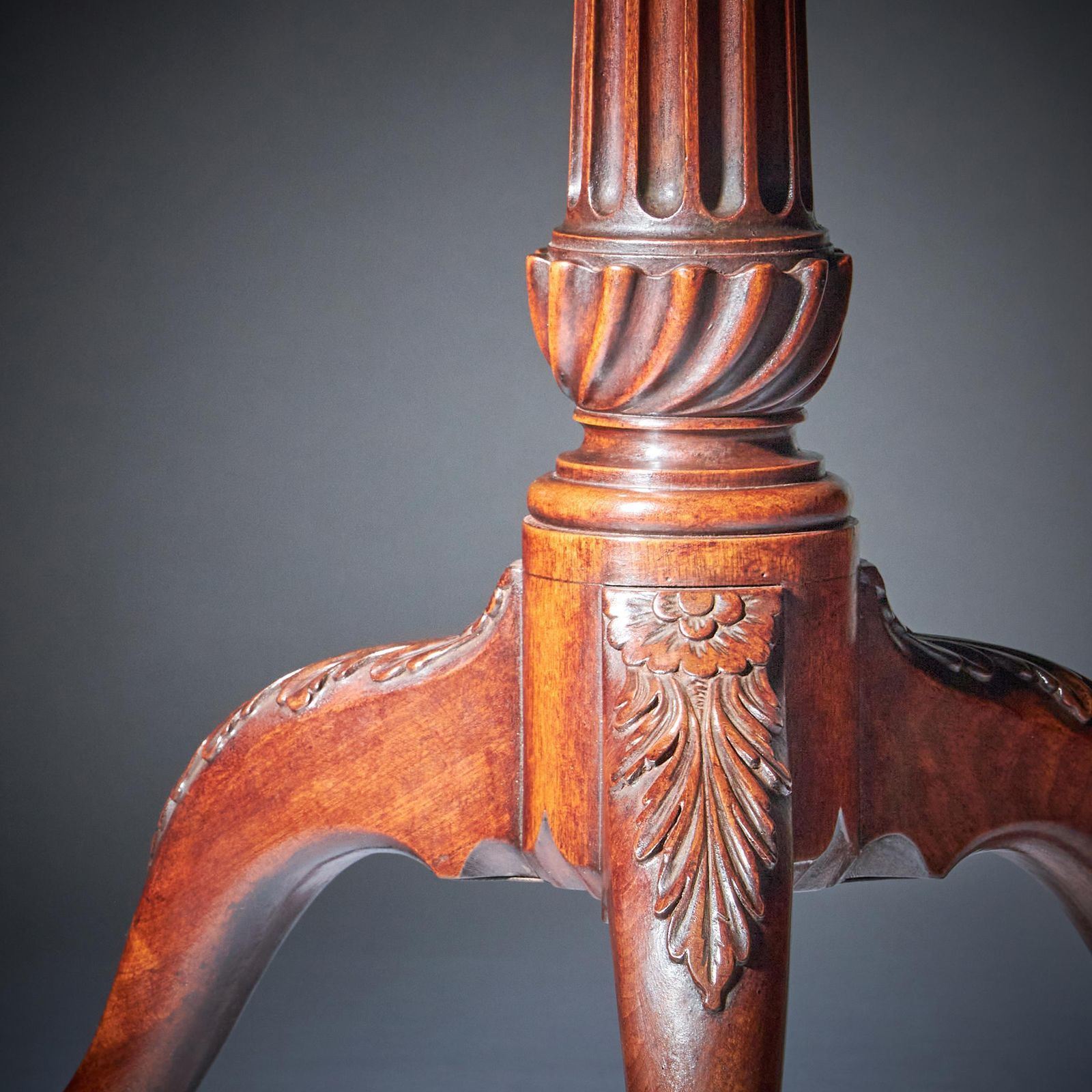 photo for sale Rare 18th Century George III Mahogany Irish Wolf Foot Tripod Table, Circa 1760