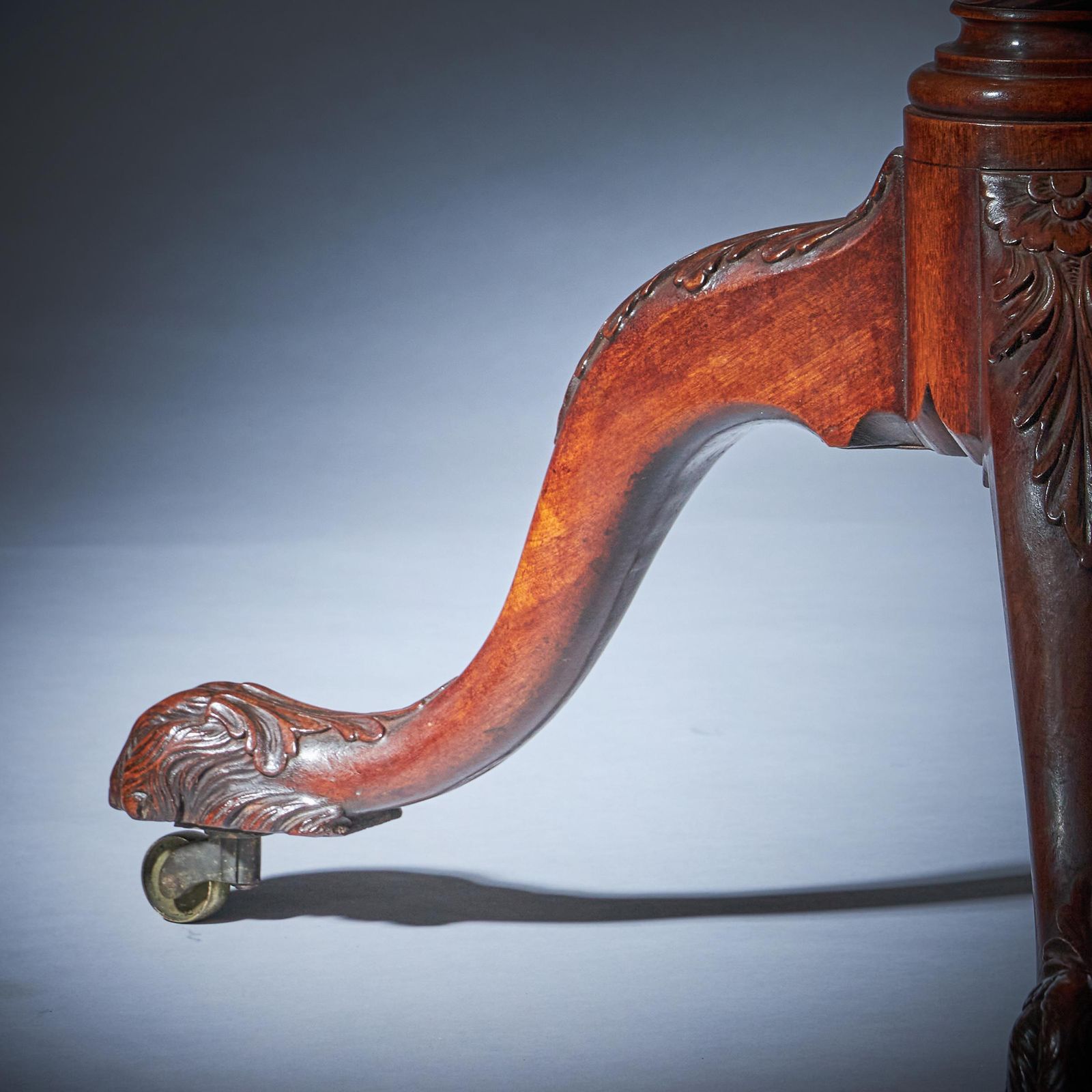 Furniture Rare 18th Century George III Mahogany Irish Wolf Foot Tripod Table, Circa 1760 photo