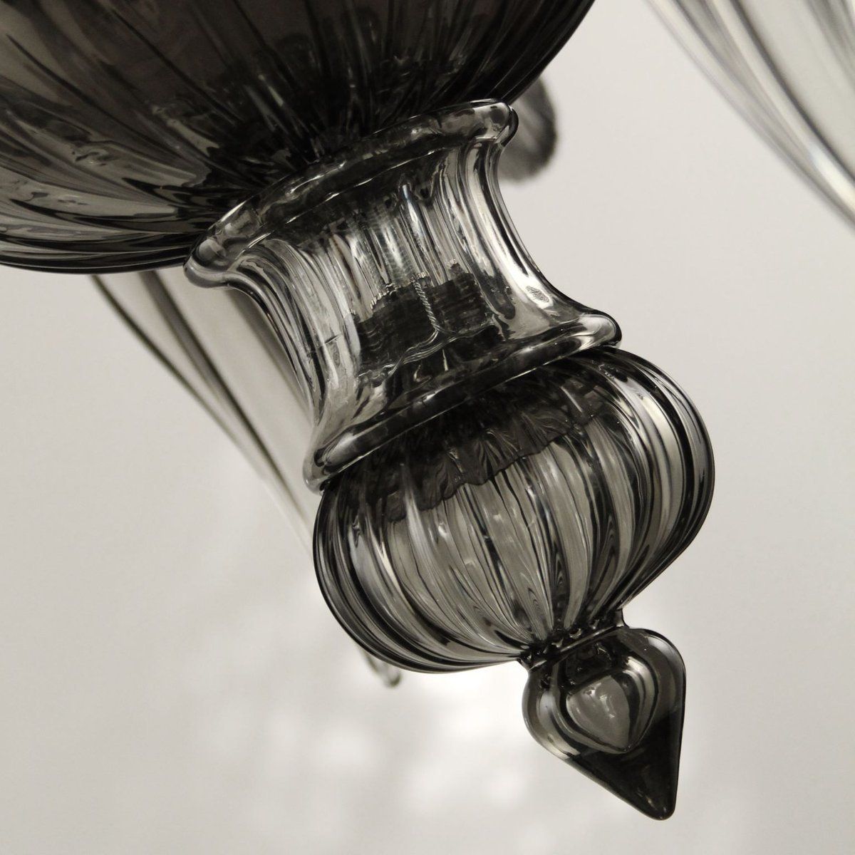 Art Nouveau Gray Blown Murano Glass Chandelier From Barovier & Toso, 1920s photo 4718.0