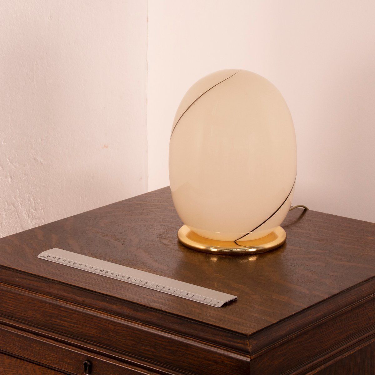 Murano Glass Lamp In Cream Color With Brass And Filigree Base photo furniture