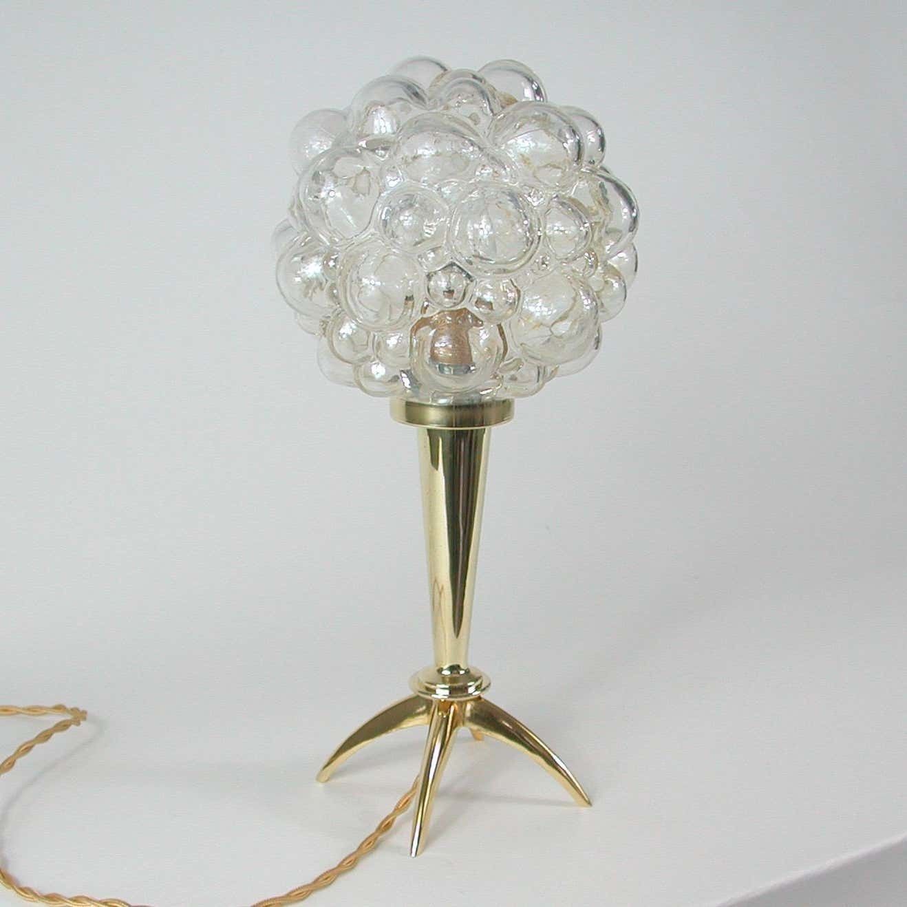 photo furniture Midcentury Bubble Glass And Brass Table Lamp By Helena Tynell For Limburg, 1960s