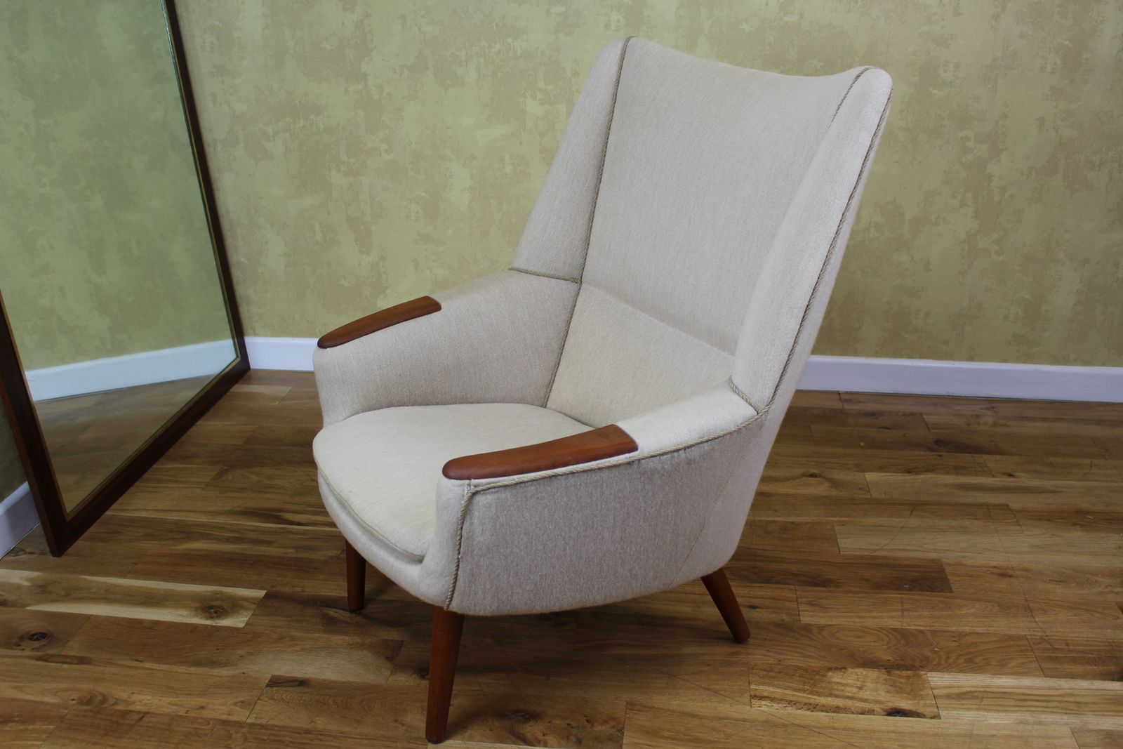 Kurt Ostervig High Back Teak Armchair By Rolschau Mobler Model 58