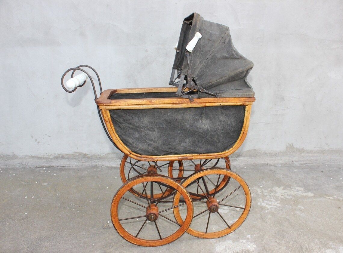 Antique Dolls Pram Dolls Carriage Toy Stroller Birthday Gift For Your Little Girl Nursery Decor Collect Dolls Gift photo Home Decor
