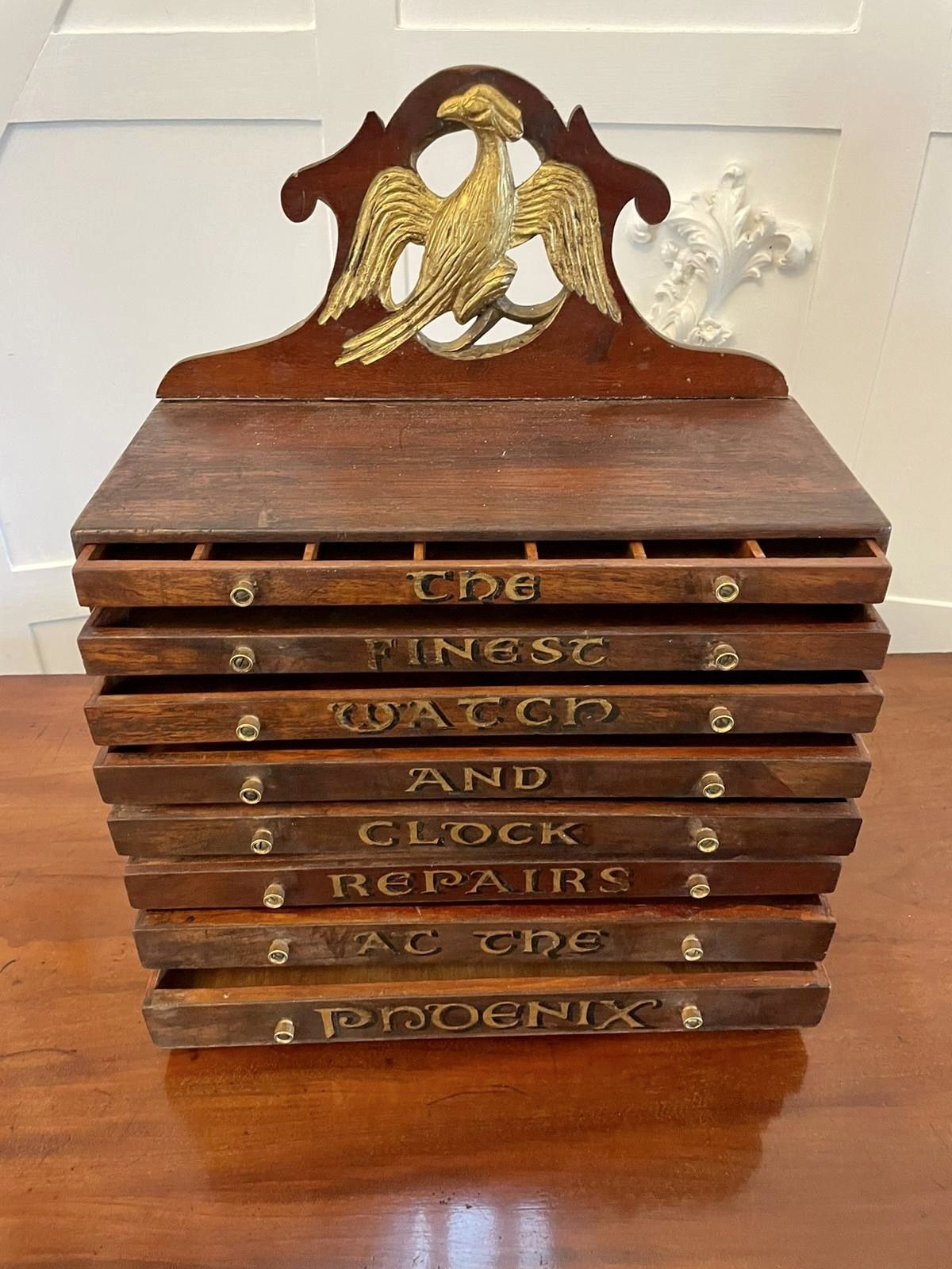 Unusual Antique 19th Century Mahogany Watch And Clock Repairer’s Chest photo vintage
