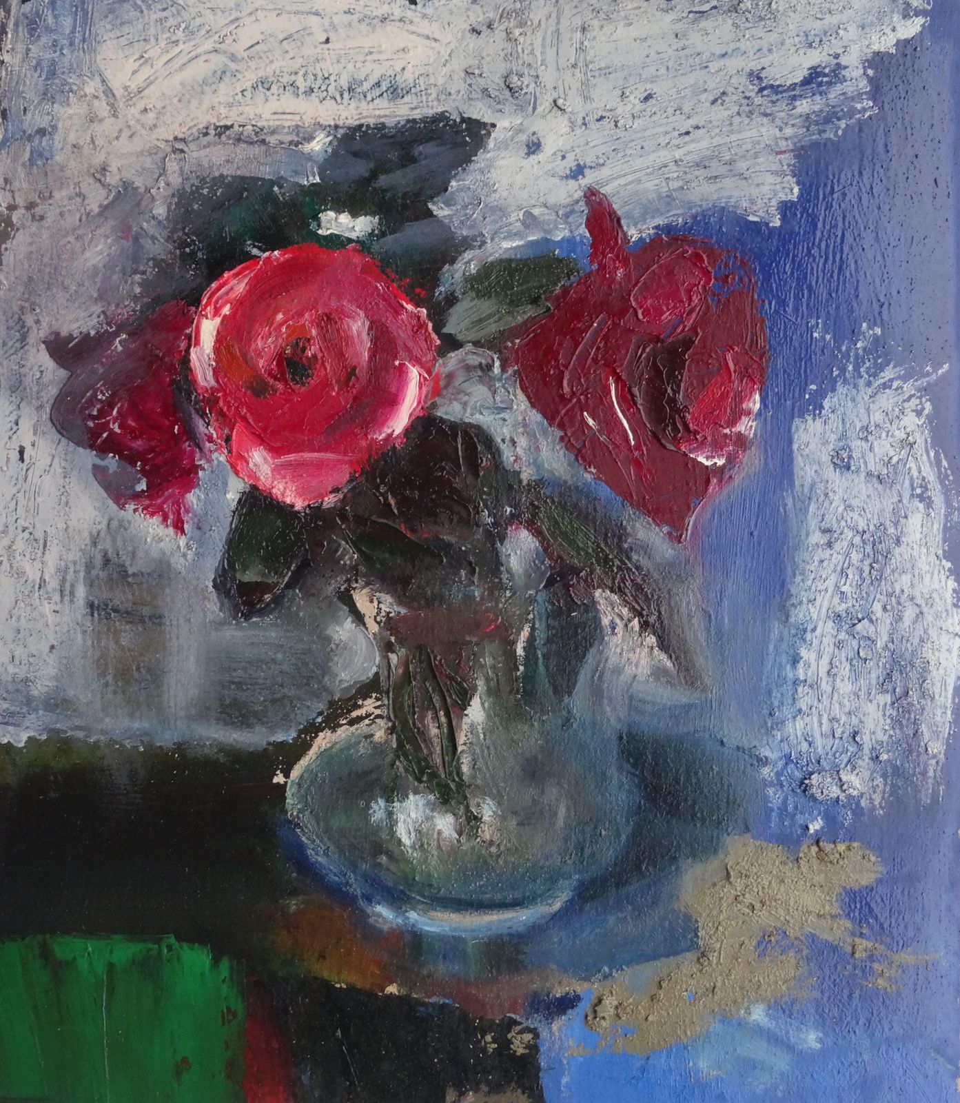 Aleksandr Rodin Red Roses. Oil On Cardboard photo furniture