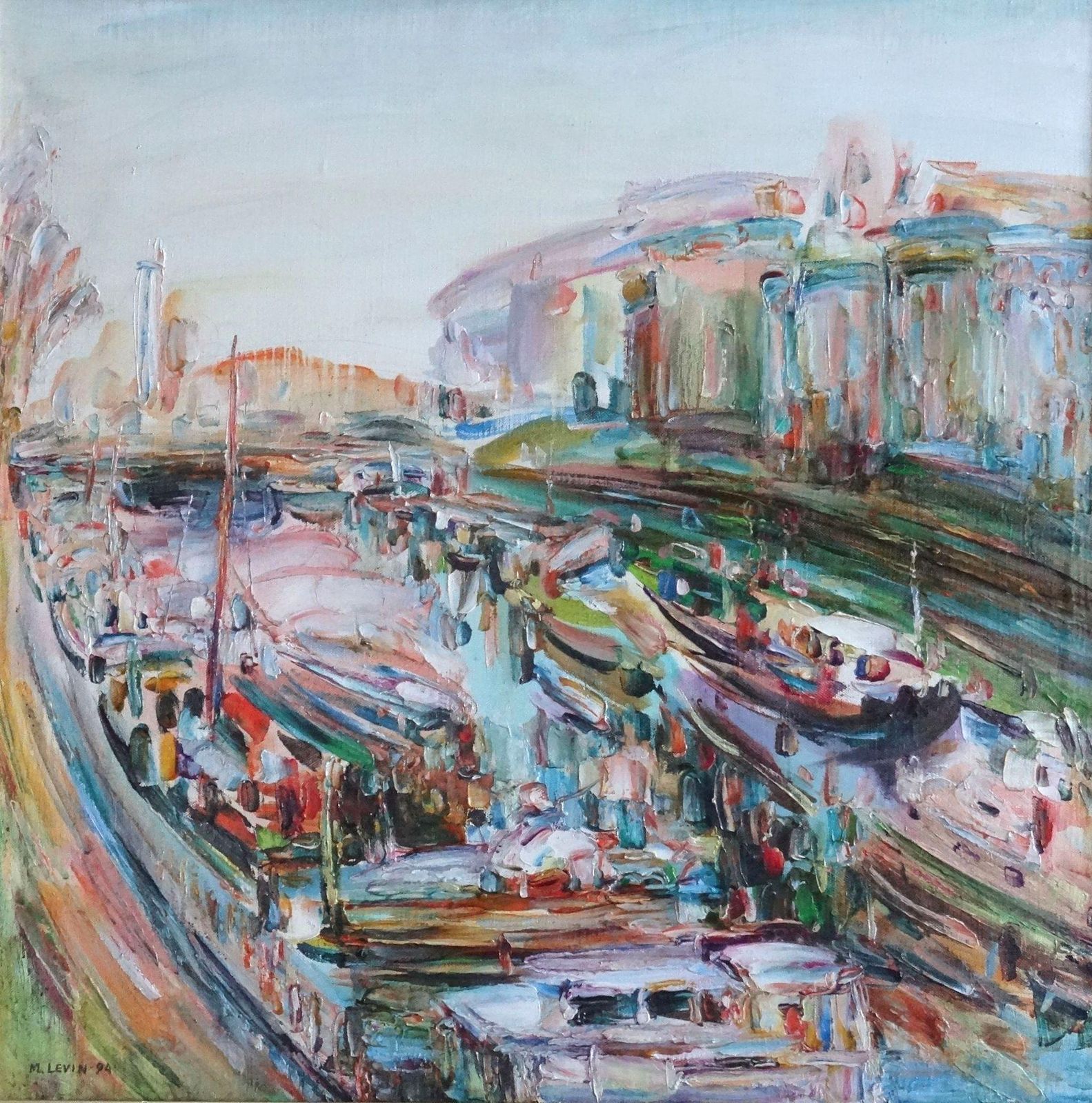 Margarita Levin Canal In Paris. 1994, Canvas, Oil,