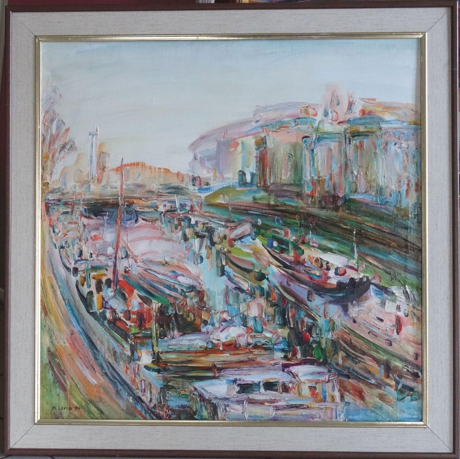 Margarita Levin Canal In Paris. 1994, Canvas, Oil, photo for sale