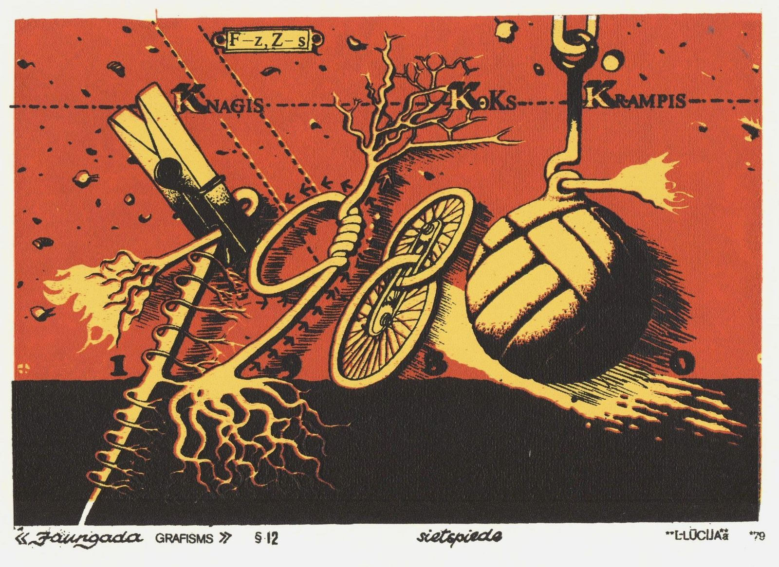 Maris Argalis The New Year Graphisms & 12. 1979, Paper, Silk Screen