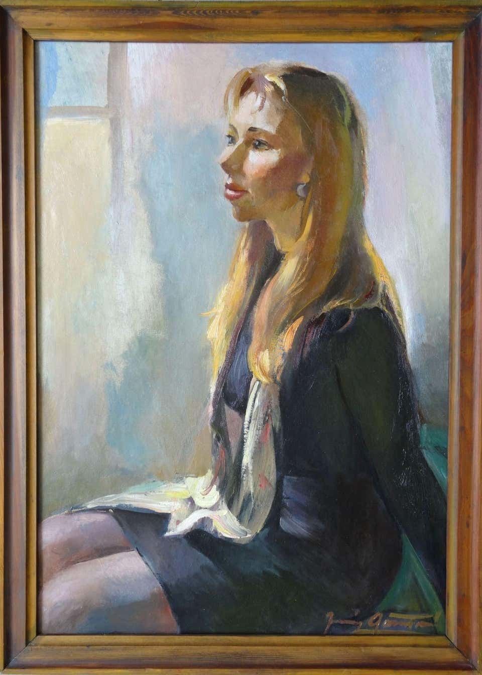 Juris Germanis Girls Portrait. Oil On Canvas, photo for sale