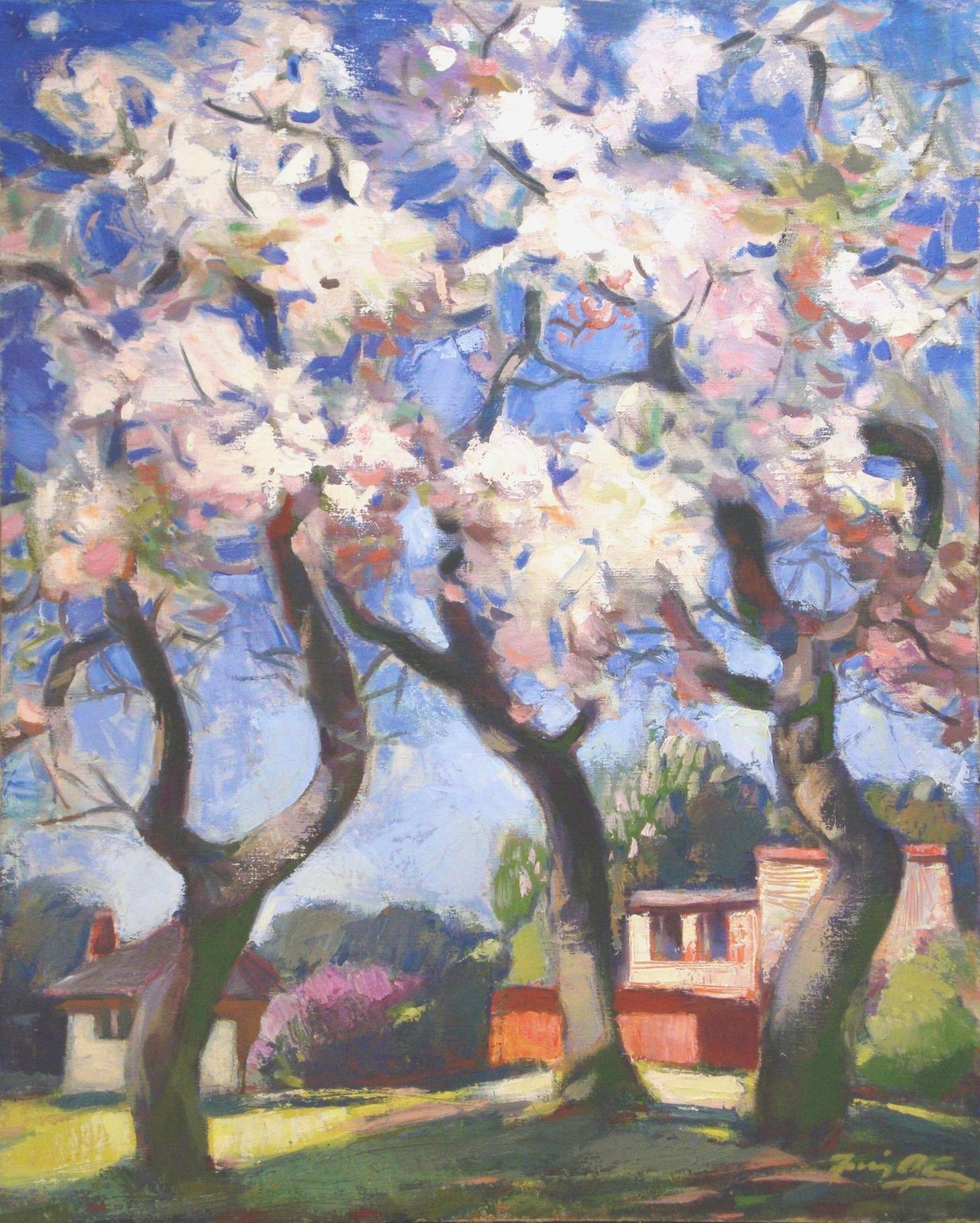 Juris Germanis Apple Trees Blossom. 1999, Oil On Canvas