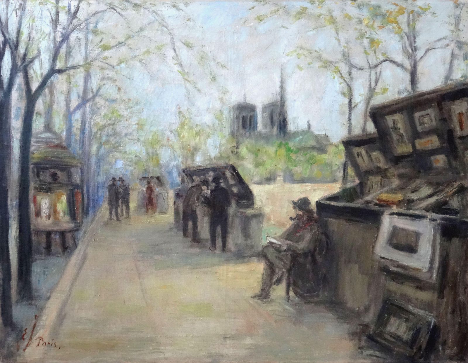 View Of Notre Dame Oil On Canvas