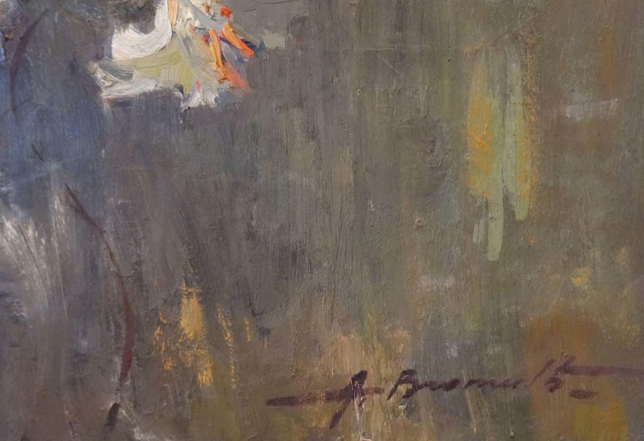 Alfejs Bromults My Garden Flowers 1974,Oil On Cardboard photo furniture