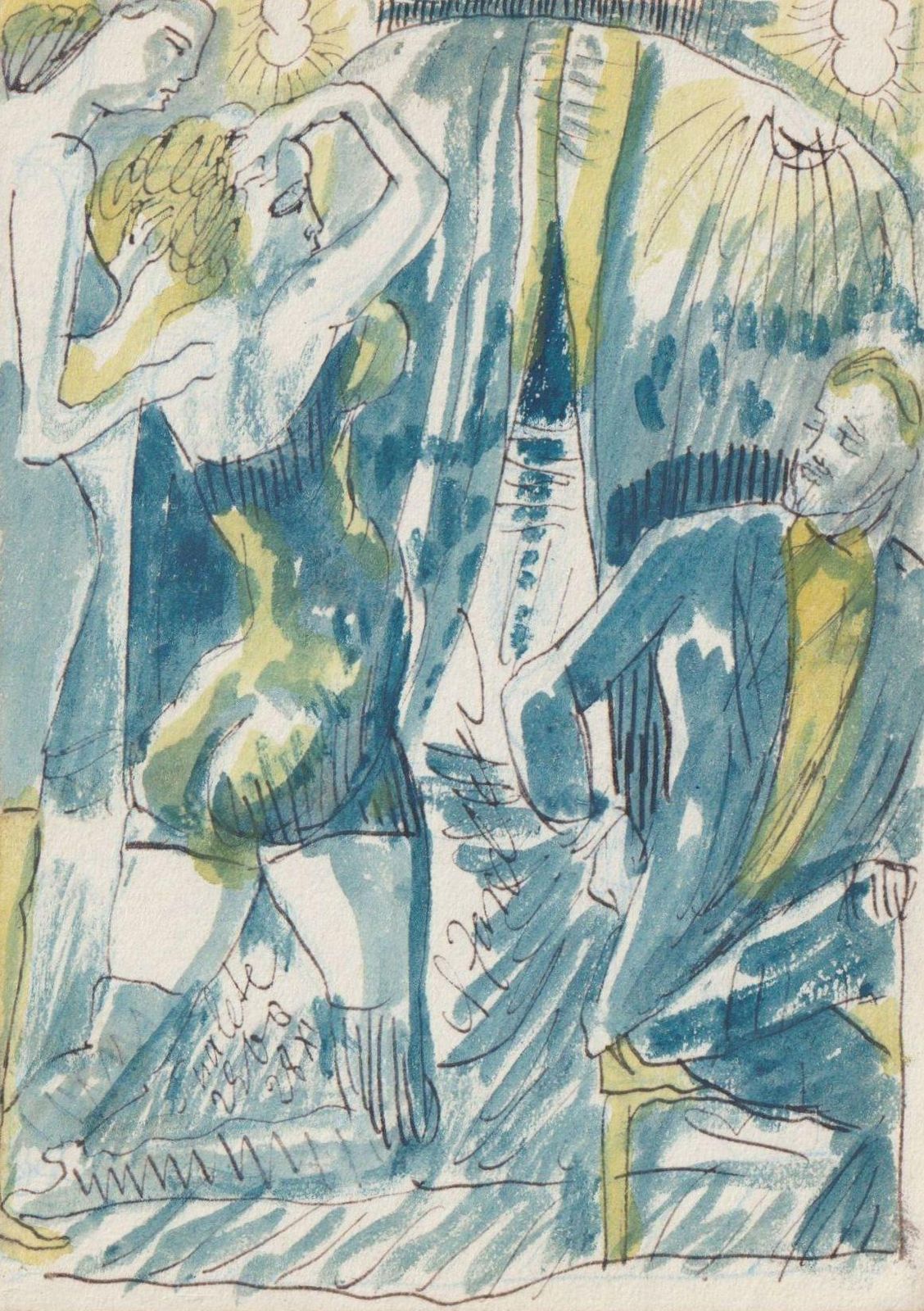 Adolfs Zardins Restroom. Paper, Mixed Media