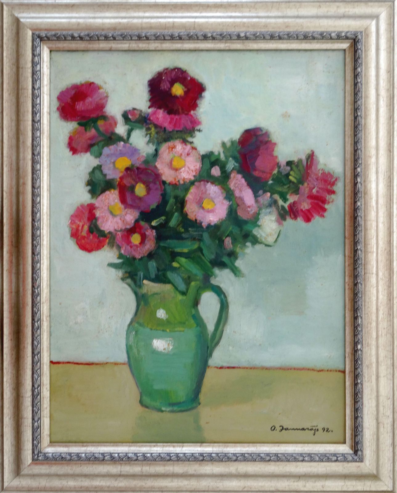 Olgerts Jaunarajs Autumn Flowers. 1992, Oil On Cardboard photo furniture