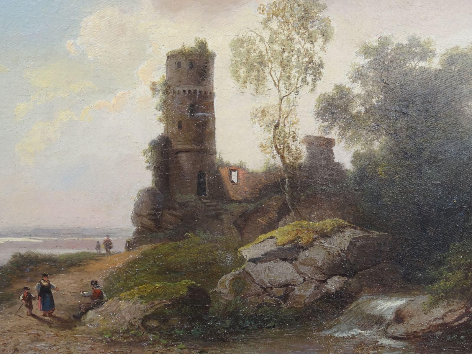 Julius Bayer Path By The Sea. 1869. Oil On Canvas photo vintage
