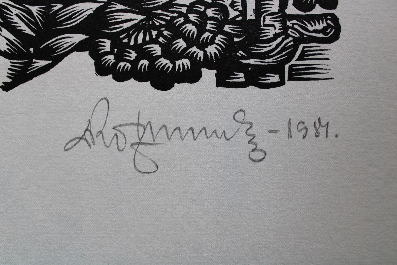 Dainis Rozkalns Midsummer Ferns. 1984. Paper, Linocut photo Art
