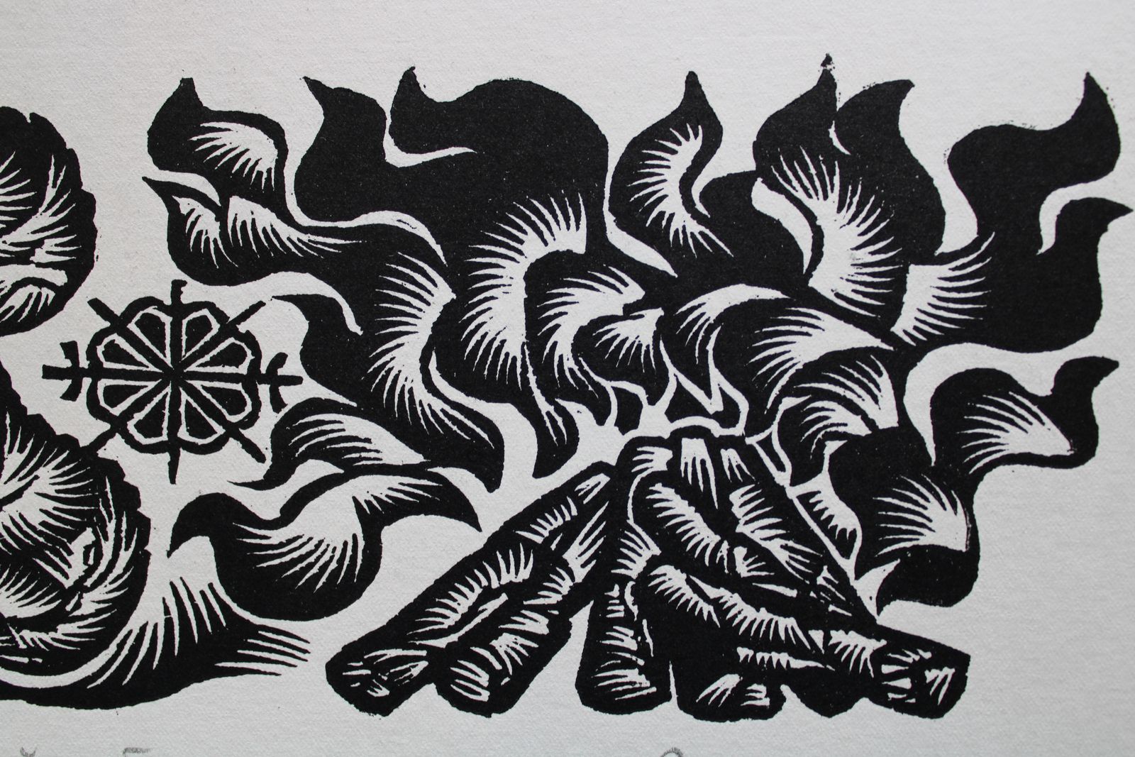 Dainis Rozkalns Midsummer Greetings. 1984. Paper, Linocut photo Art
