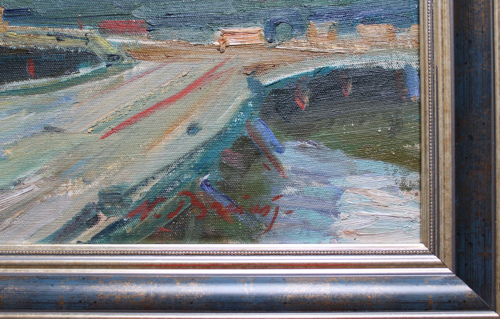 Nikolajs Breikss Port. Big Ship 1964. Oil On Cardboard photo furniture