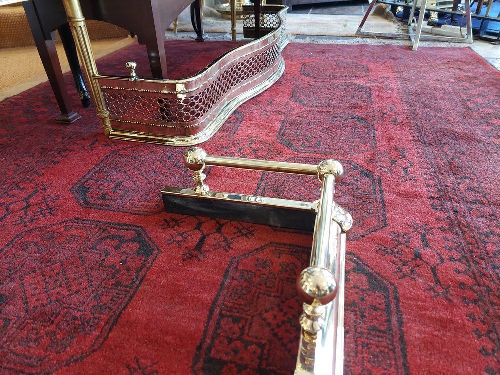 Adjustable Brass Fire Curb Fender photo for sale