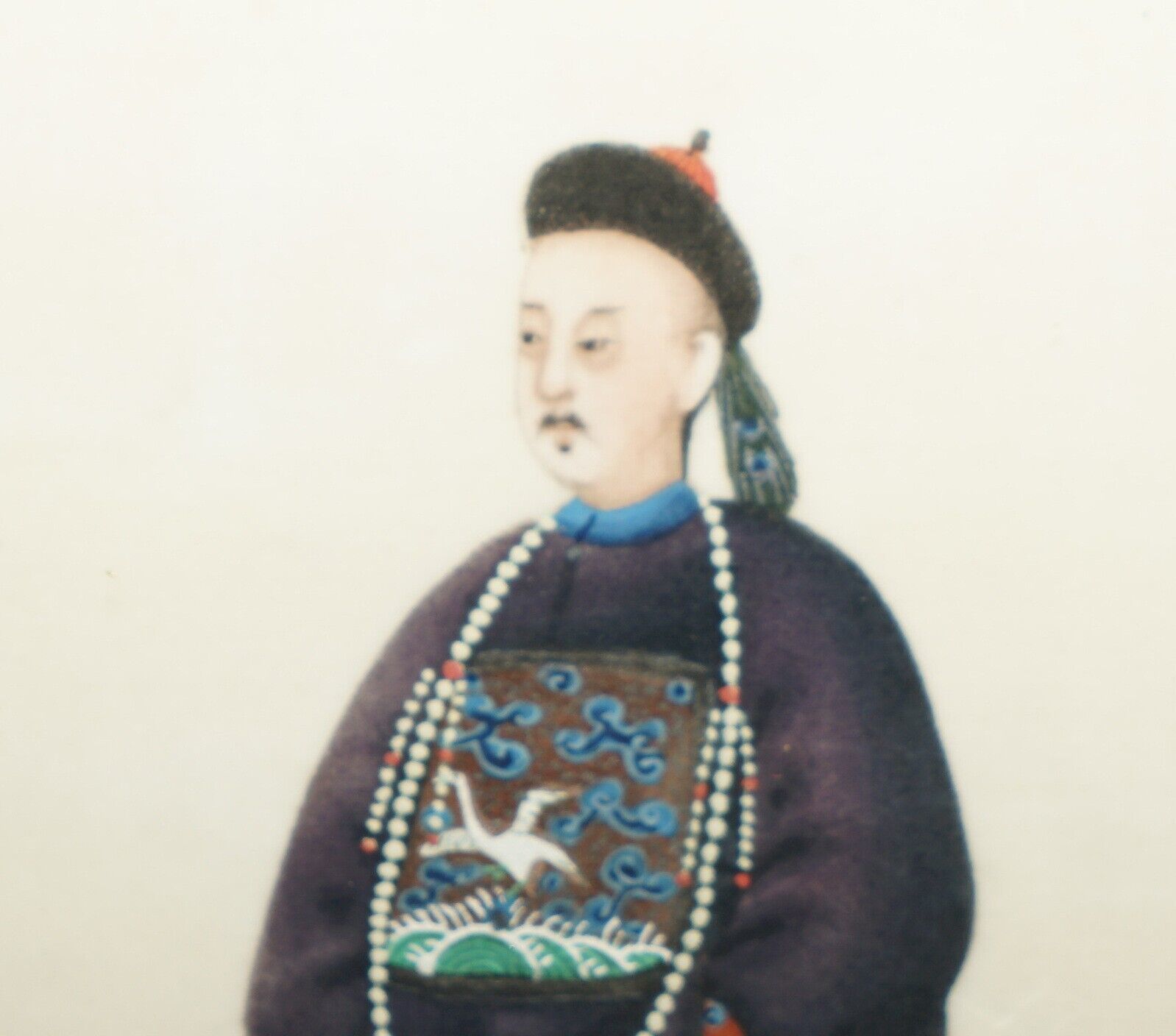 photo for sale Pair Antique 19th Century 1880 Chinese Gouaches On Rice Paper Geisha Girl & Lord