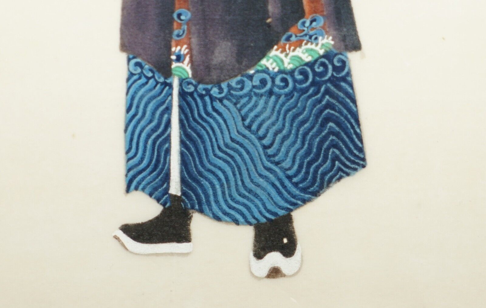1950.0 Pair Antique 19th Century 1880 Chinese Gouaches On Rice Paper Geisha Girl & Lord photo