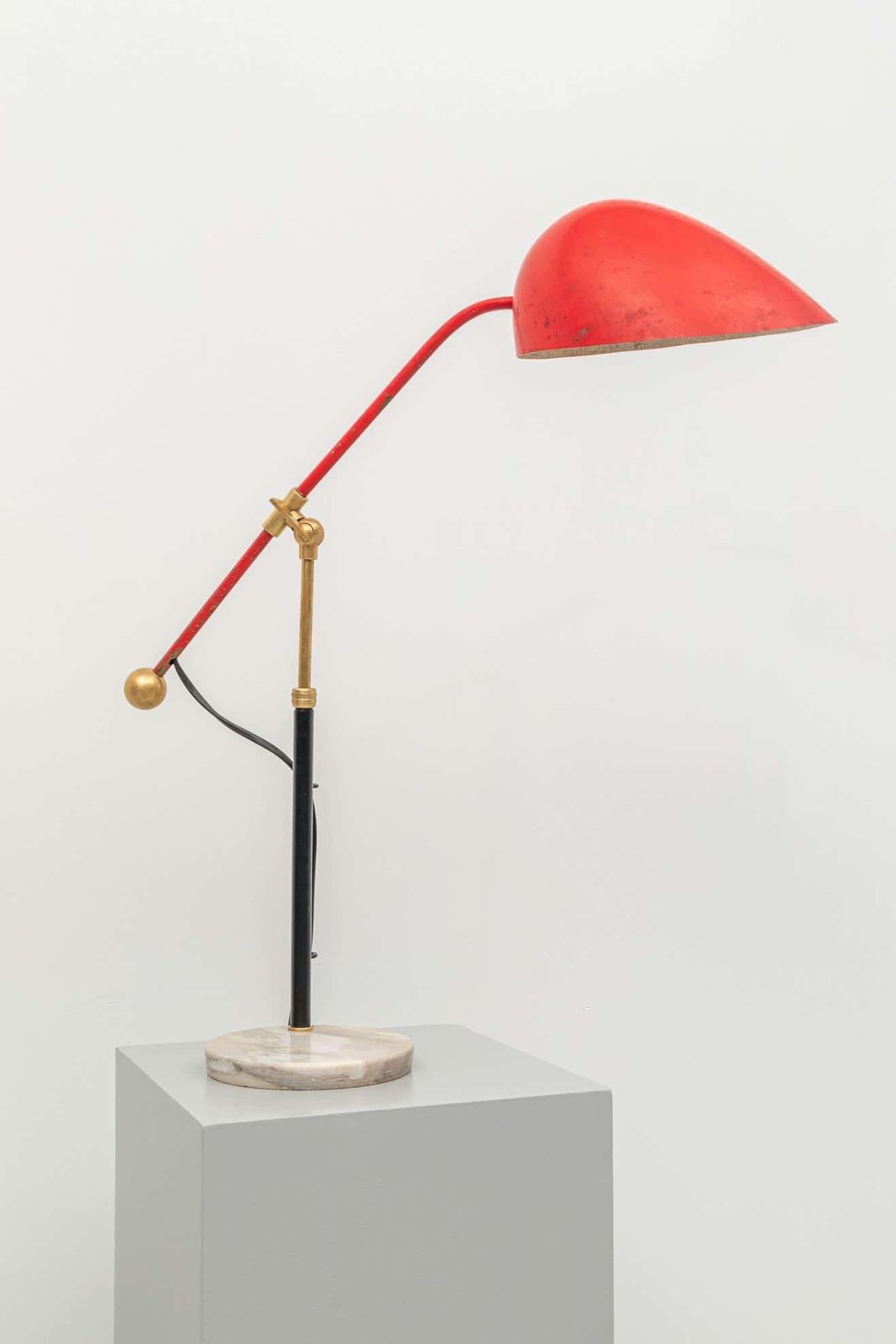 Angelo Brotto 5023 Tafellamp In Marmer, Metaal En Messing Voor Esperia, Ca. Jaren 1950 photo furniture