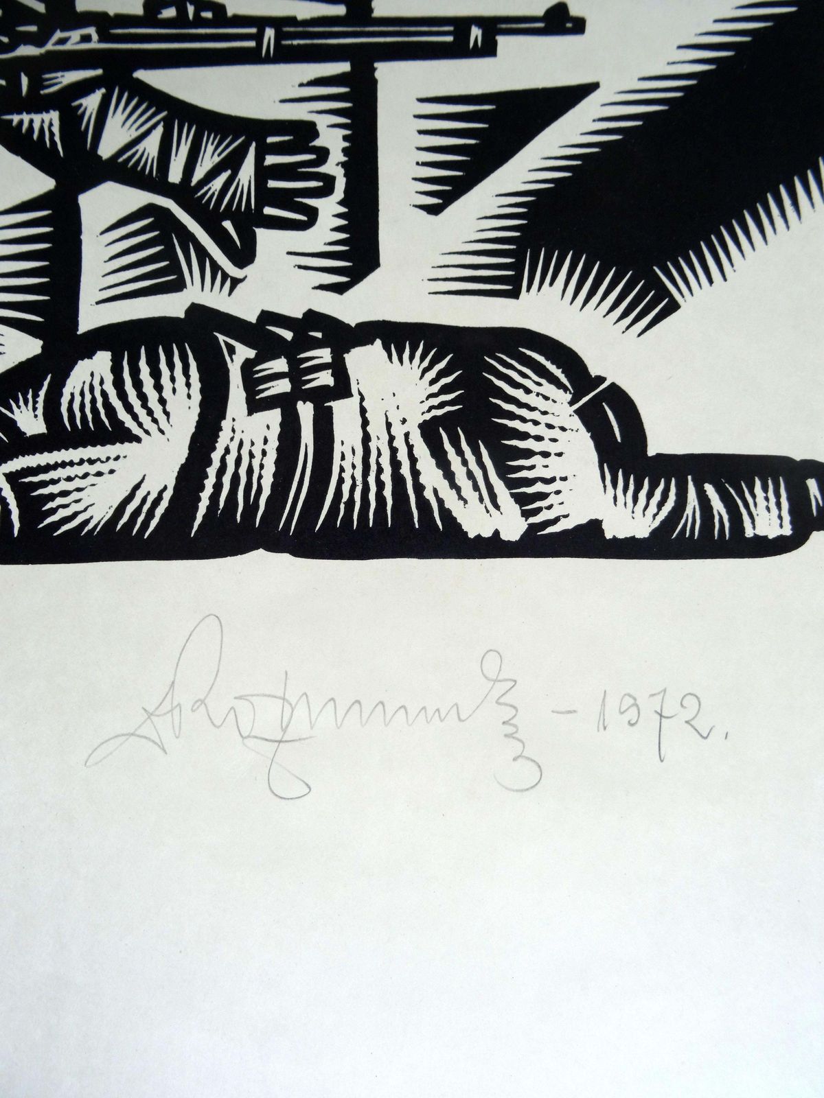 Dainis Rozkalns Kazan. 1972, Linocut. photo for sale
