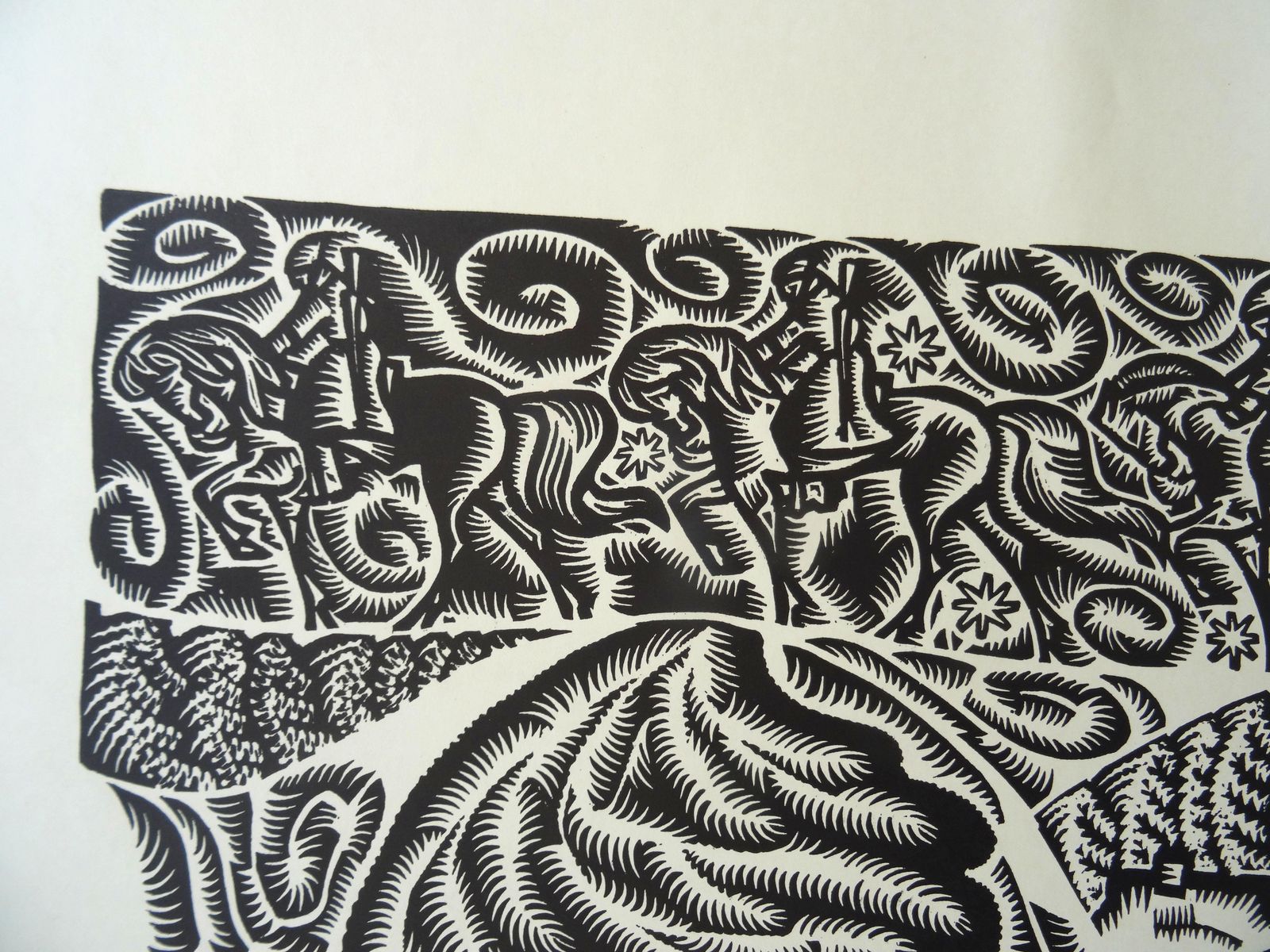 Dainis Rozkalns The Snow Was Blowing. 1973, Paper, Linocut, Print Size photo buy