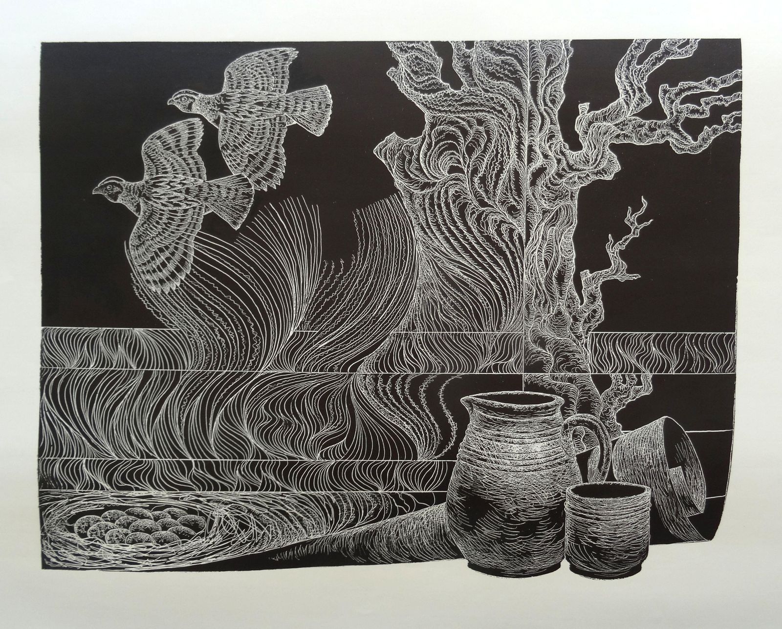 Dainis Rozkalns Rye Spring. 1980, Paper, Linocut, Print
