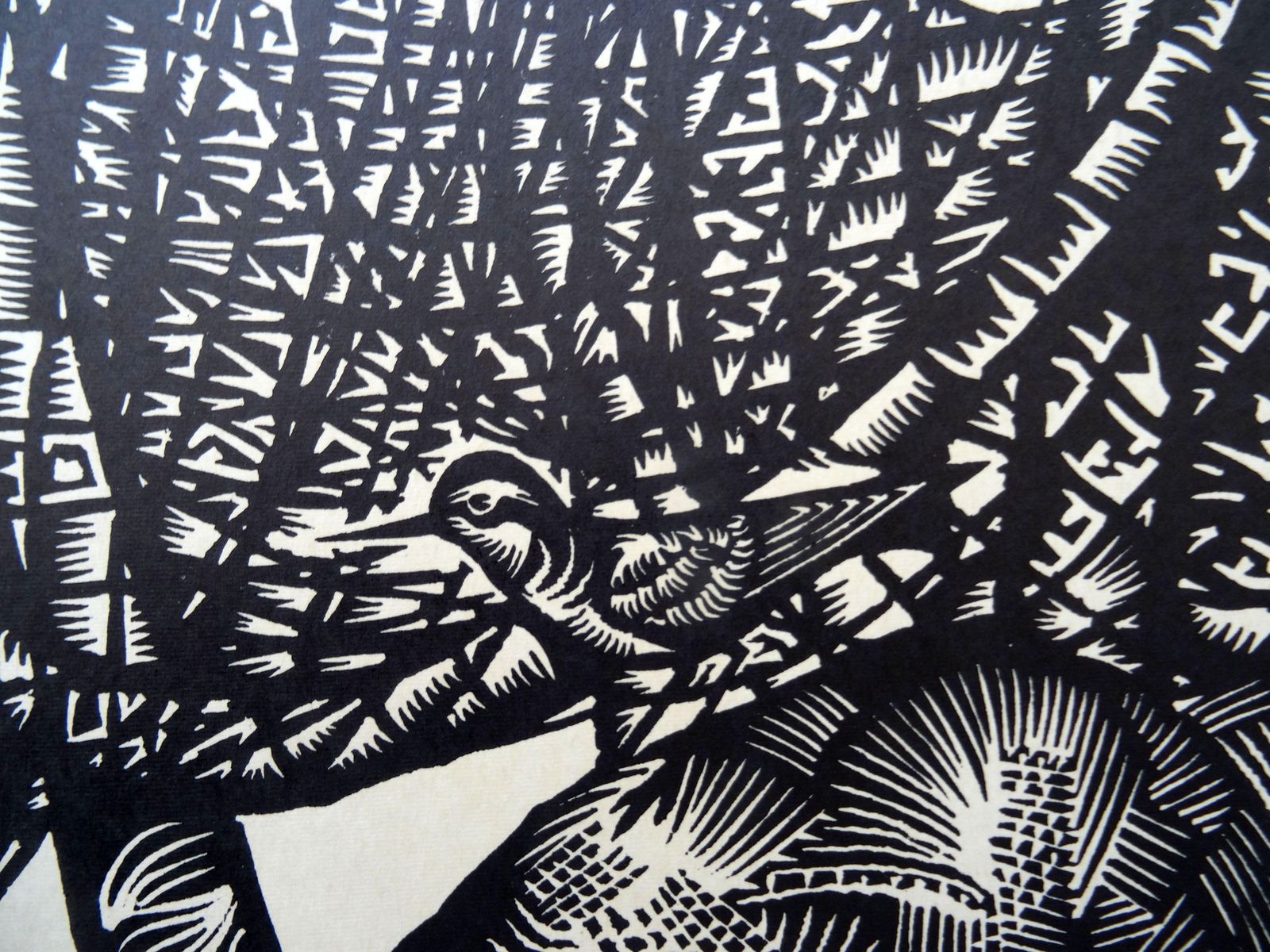 Dainis Rozkalns Bird Green Sandpiper. 1976., Paper, Linocut photo 858.0