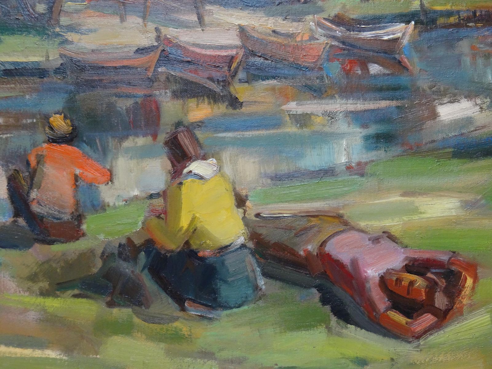 Janis Rudolfs Zuntaks By The River. Canvas, Cardboard, Oil photo Art