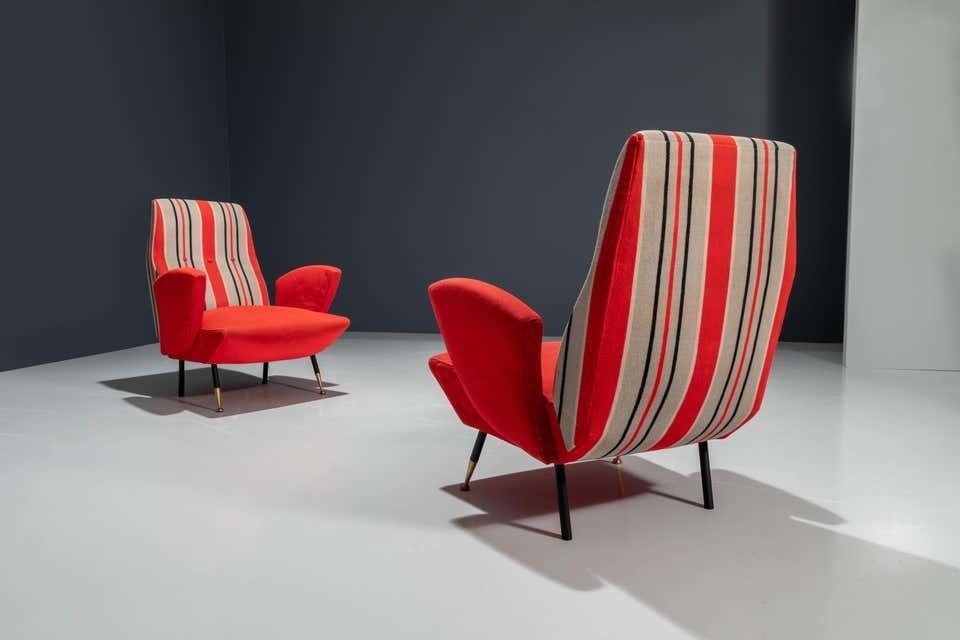 Set Of Two Italian Disco Chairs In Original Upholstery, 1960's photo vinterior