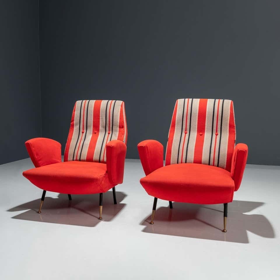 Set Of Two Italian Disco Chairs In Original Upholstery, 1960's photo vintage