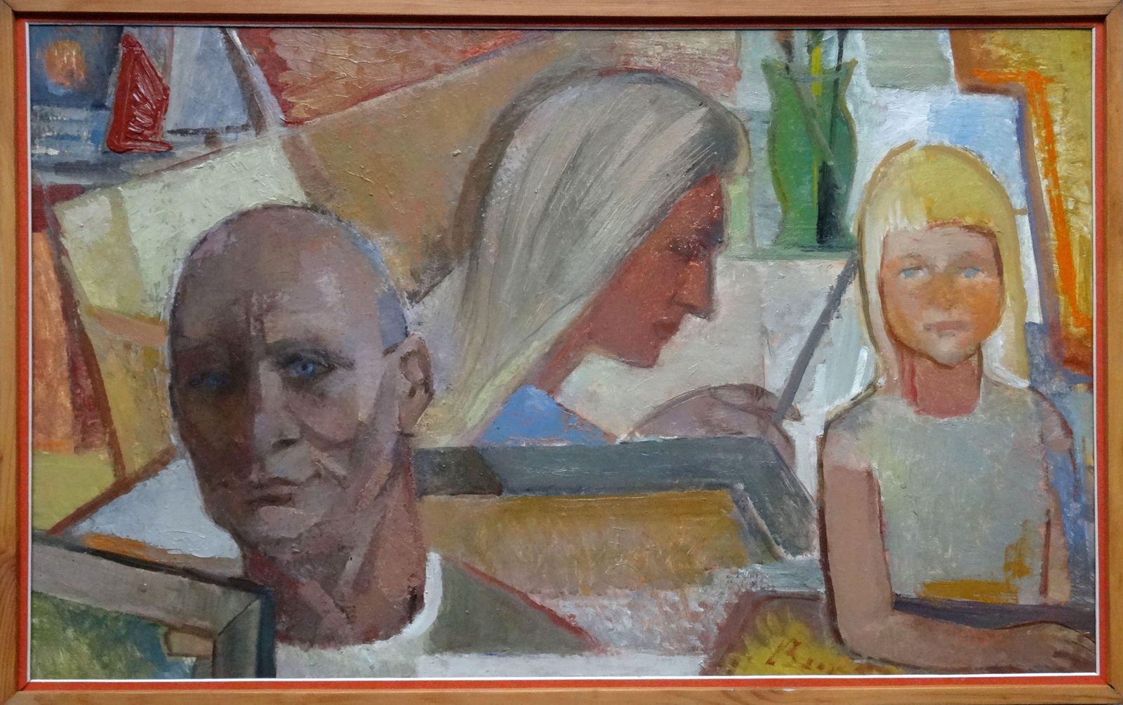 Aleksandra Belcova Painter's Family. Oil On Cardboard photo Art