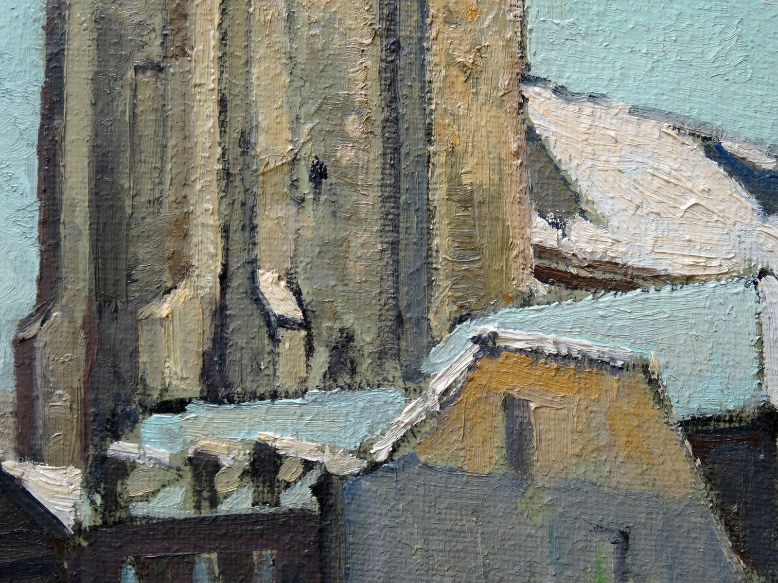 Constantine Kluge Saint Germain Des Prés Under The Snow. Oil On Canvas photo for sale