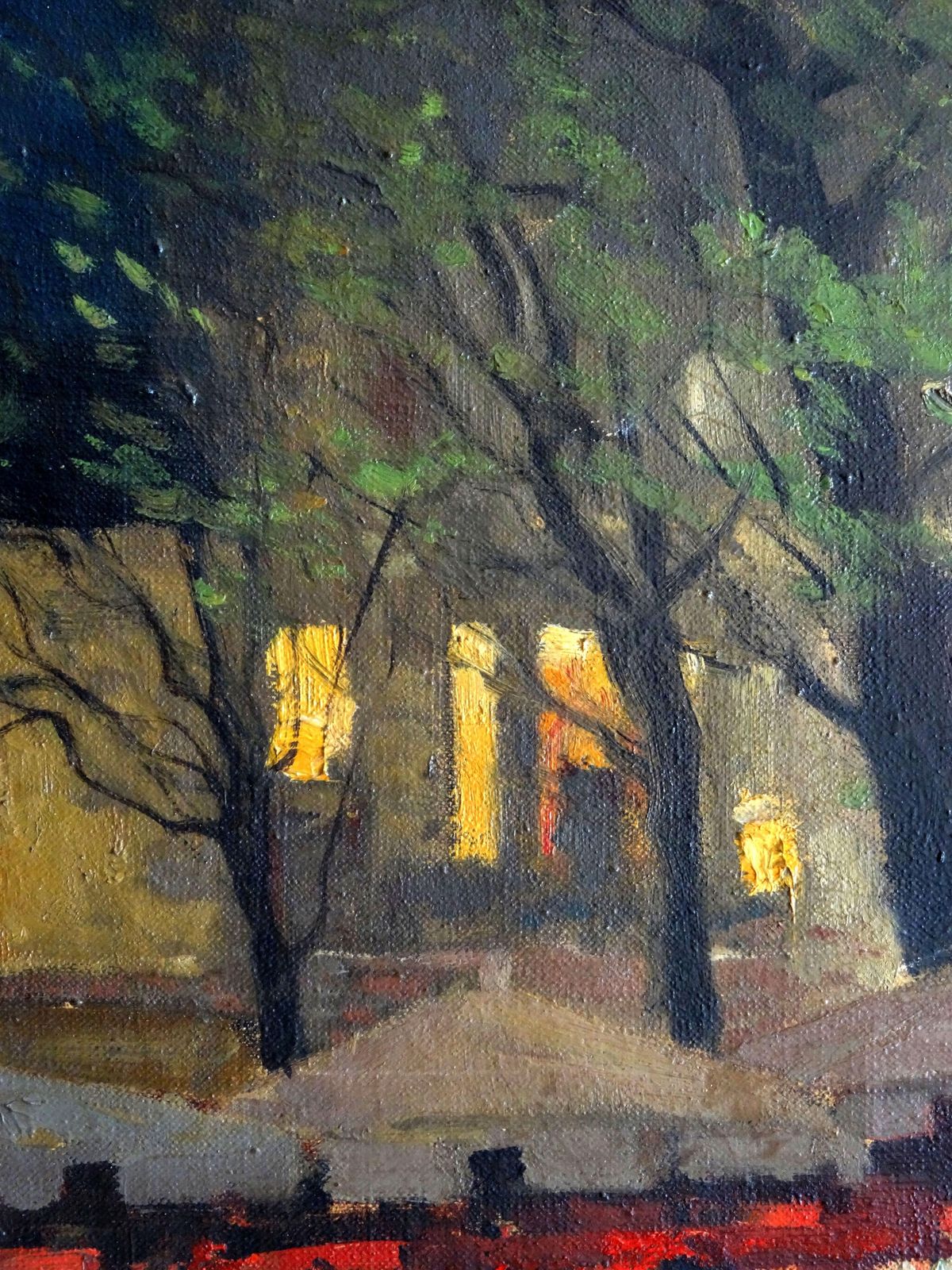 Serge Kislakoff Restaurant Terrace At Evening In Montmartre, Paris. Oil On Canvas photo Art