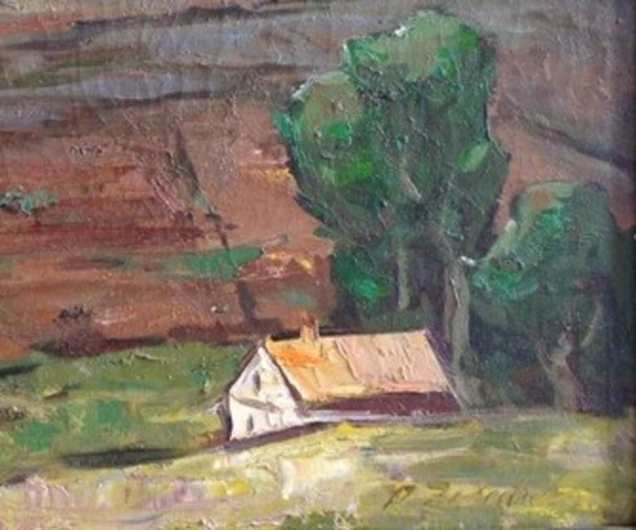 River 1979 Oil On Canvas, Late 20th Century photo Art