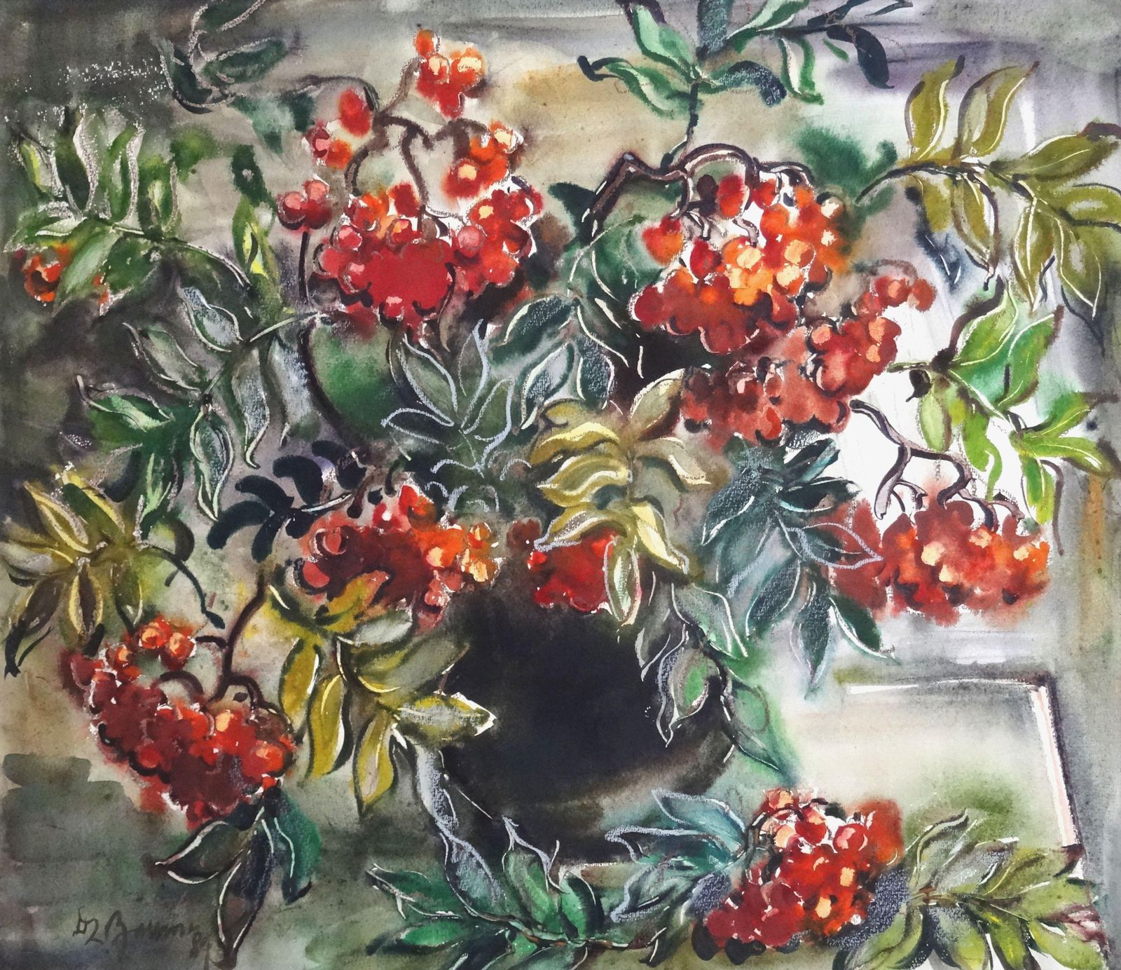 Dzidra Bauma Mountain Ash.Paper, Watercolor, 1989