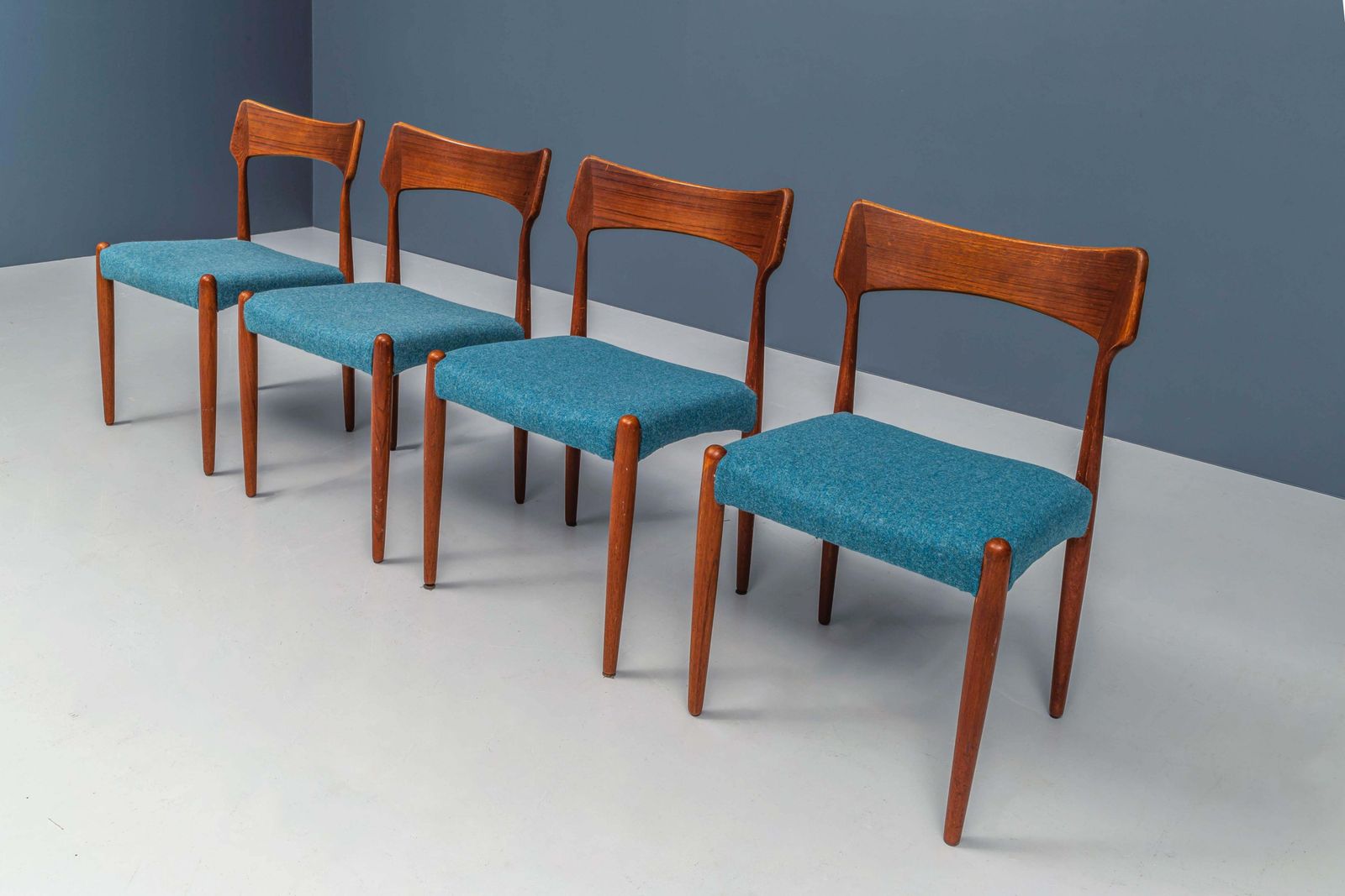 Set Of 4 Dining Room Chairs By C. Linneberg For B. Pedersen photo Furniture