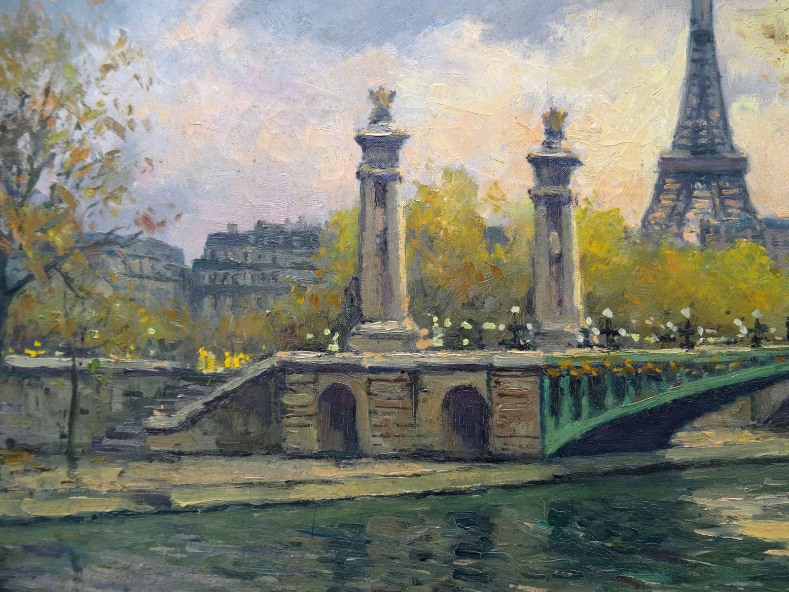 Gustave Madelain Alexander III Bridge And The Banks Of The Seine Oil On Canvas, photo Art