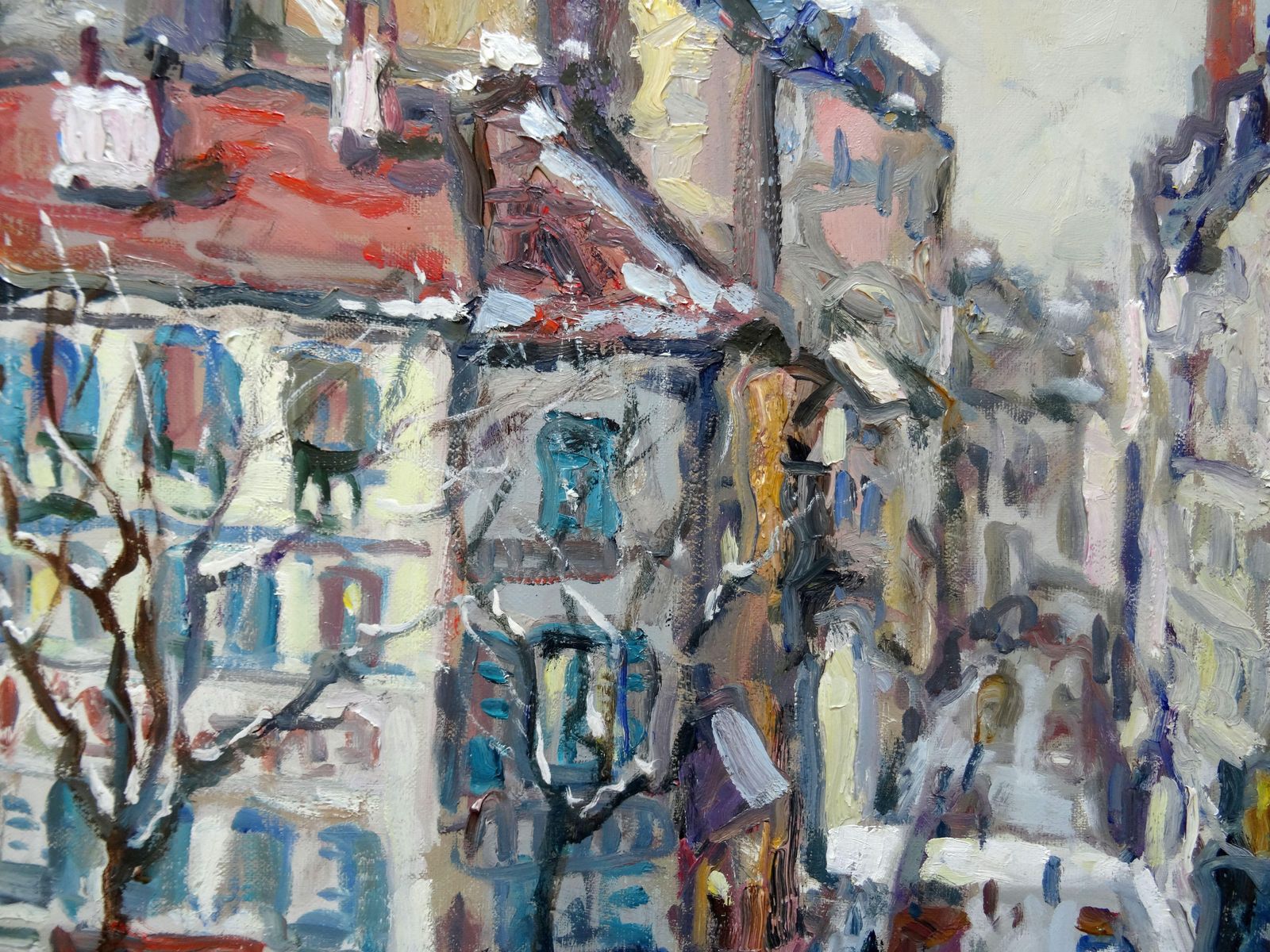 photo for sale Charles Malle Entertainment At Rue Clisson In Paris. Oil On Canvas, 54x65 Cm